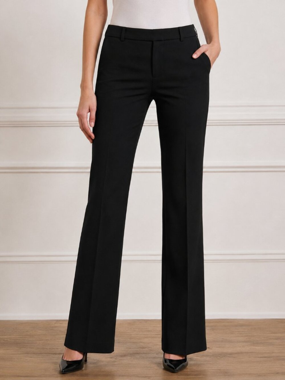auren Ralph Lauren Adelle Black Wool Bootcut Dress Pants Women's Size 2